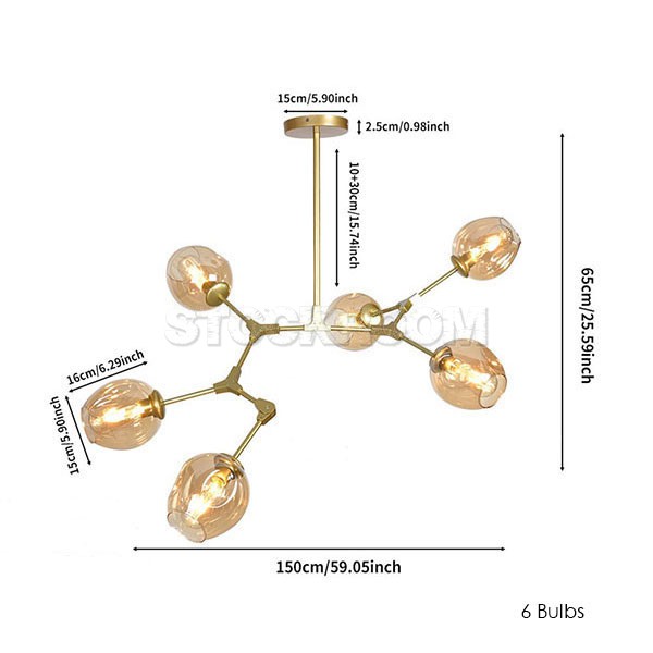 Branching Bubble Style Pendant Lamp