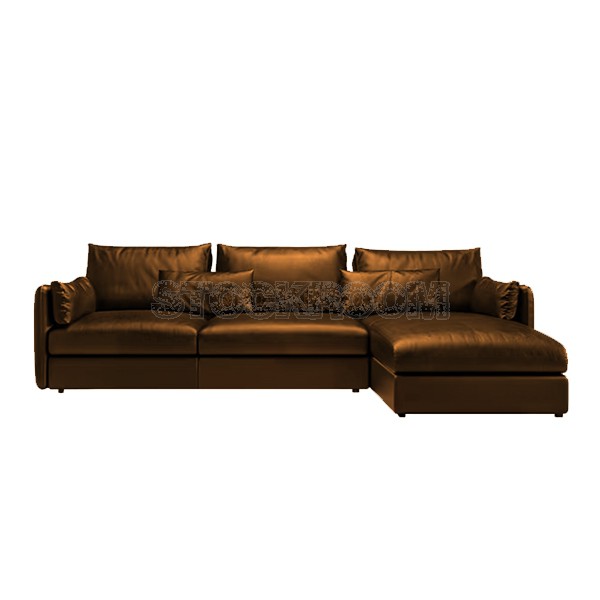 Boston Leather Feather Down Sofa - L Shape / Sectional Sofa