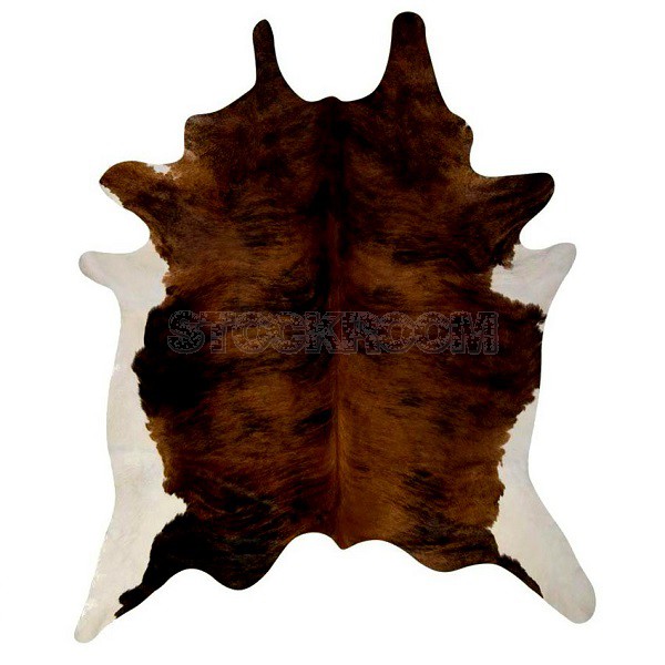 STOCKROOM Brown and White Exotic Natural Cowhide Rug