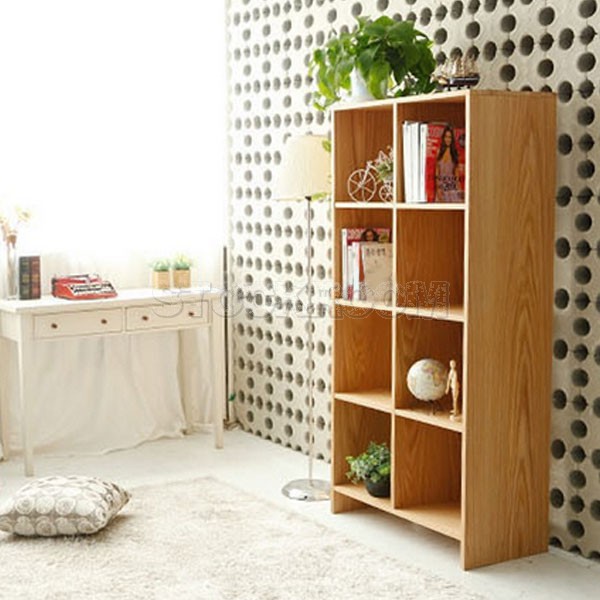 Kassiani Solid Oak Wood Bookshelves - 8 Units