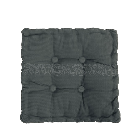 Buttoned Square Fabric Seat Cushion