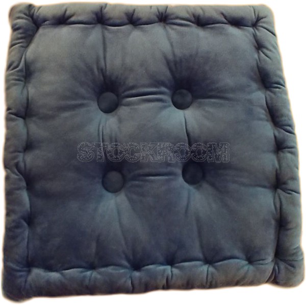 Buttoned Square Fabric Seat Cushion