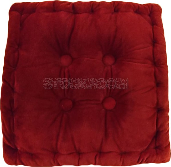 Buttoned Square Fabric Seat Cushion