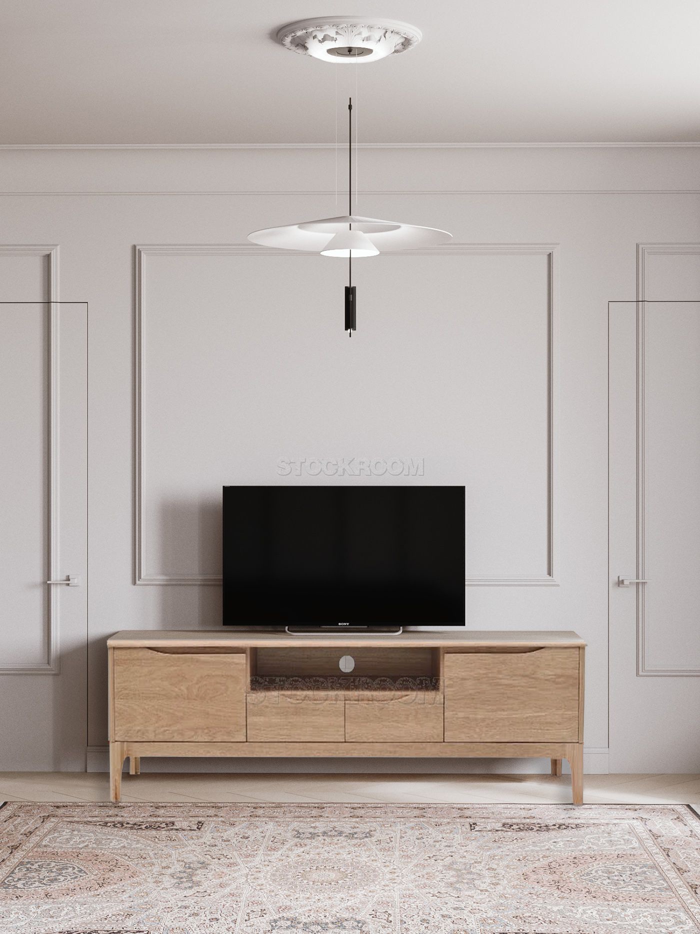 Egan Solid Oak Wood TV Cabinet