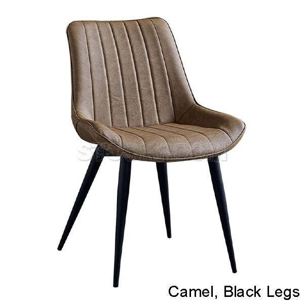 Hille PU Leather Upholstered Dining Chair With Metal Legs