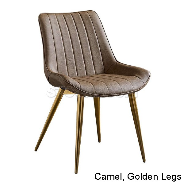 Hille PU Leather Upholstered Dining Chair With Metal Legs