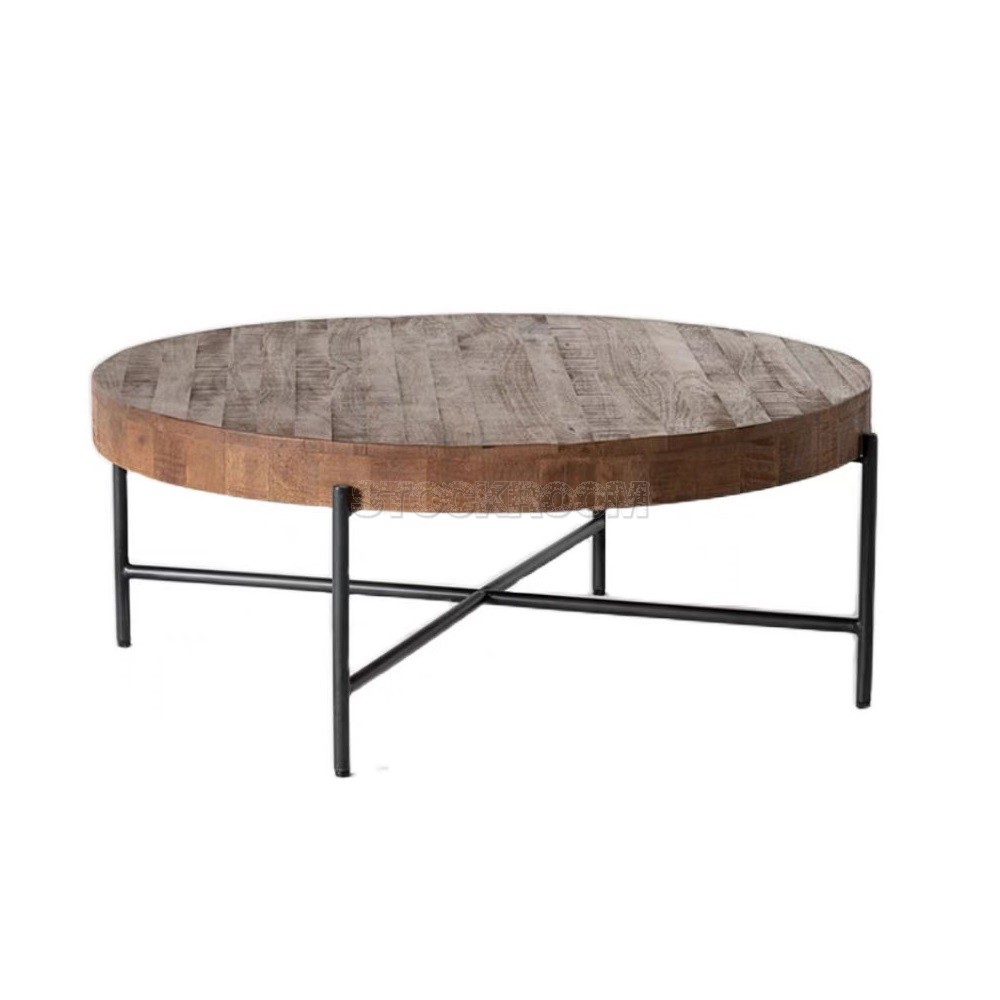 Camera Industrial Style Metal & Wood Coffee Table