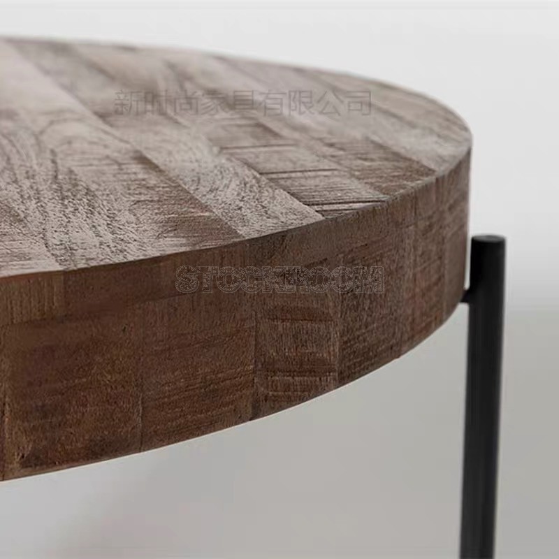 Camera Industrial Style Metal & Wood Coffee Table
