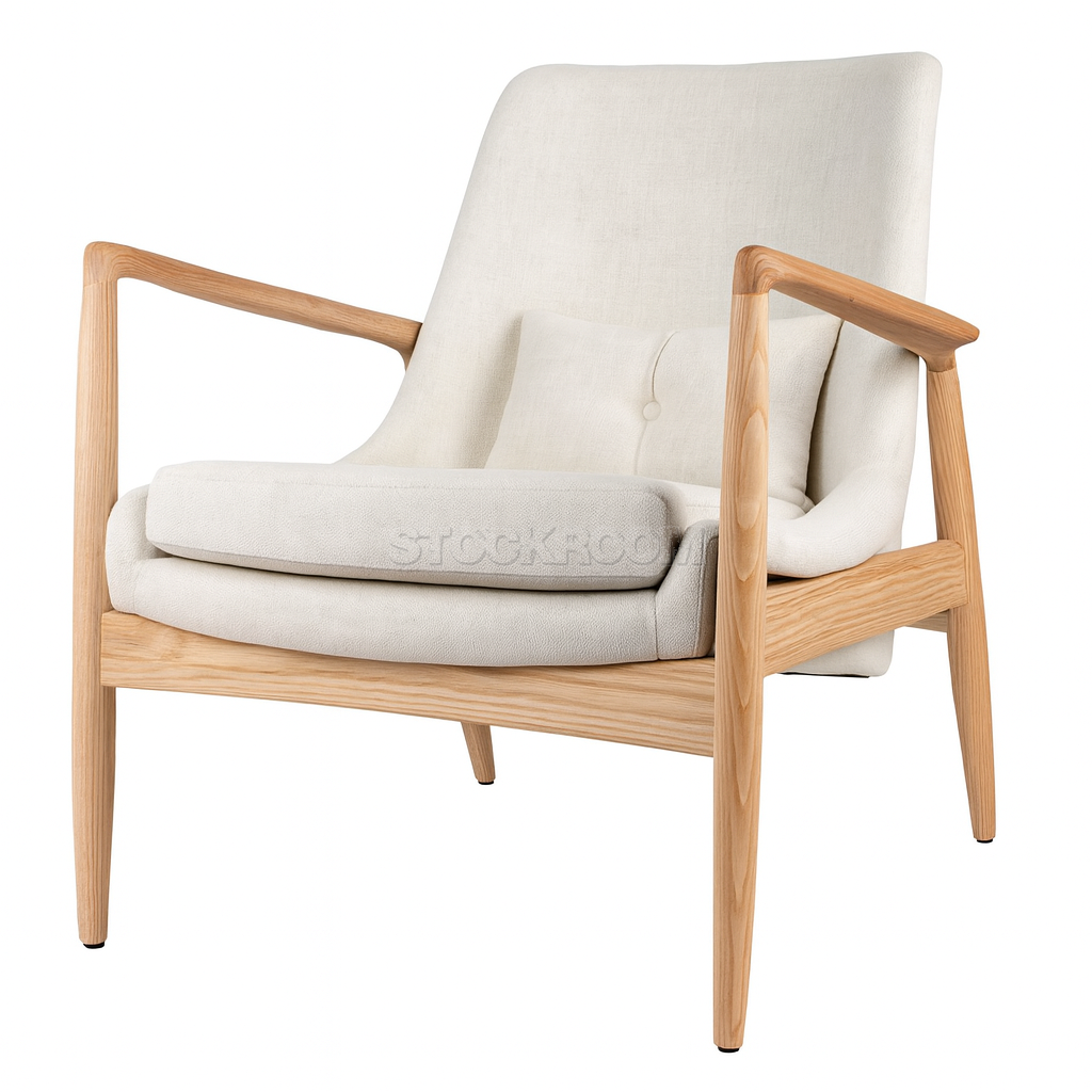 Cameron Solid Wood Upholstered Lounge Chair