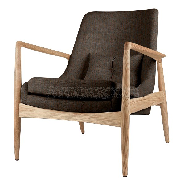 Cameron Solid Wood Upholstered Lounge Chair