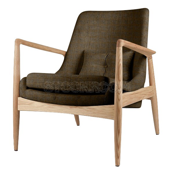 Cameron Solid Wood Upholstered Lounge Chair