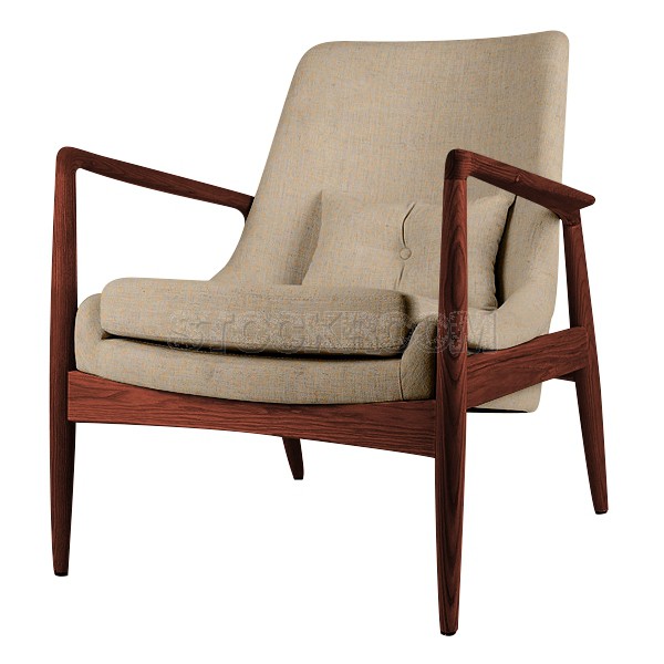 Cameron Solid Wood Upholstered Lounge Chair