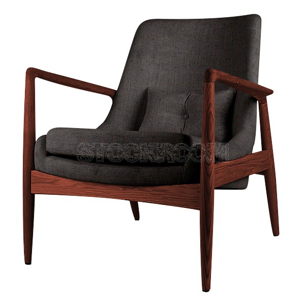 Cameron Solid Wood Upholstered Lounge Chair