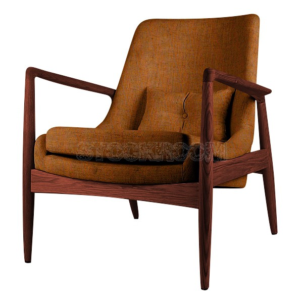 Cameron Solid Wood Upholstered Lounge Chair