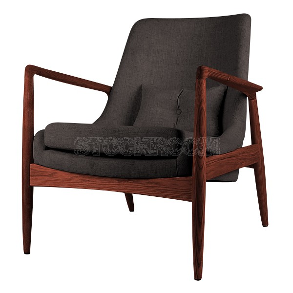 Cameron Solid Wood Upholstered Lounge Chair