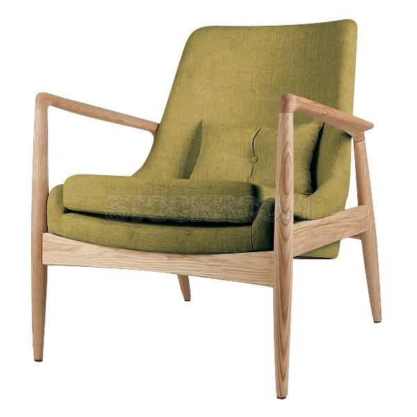 Cameron Solid Wood Upholstered Lounge Chair