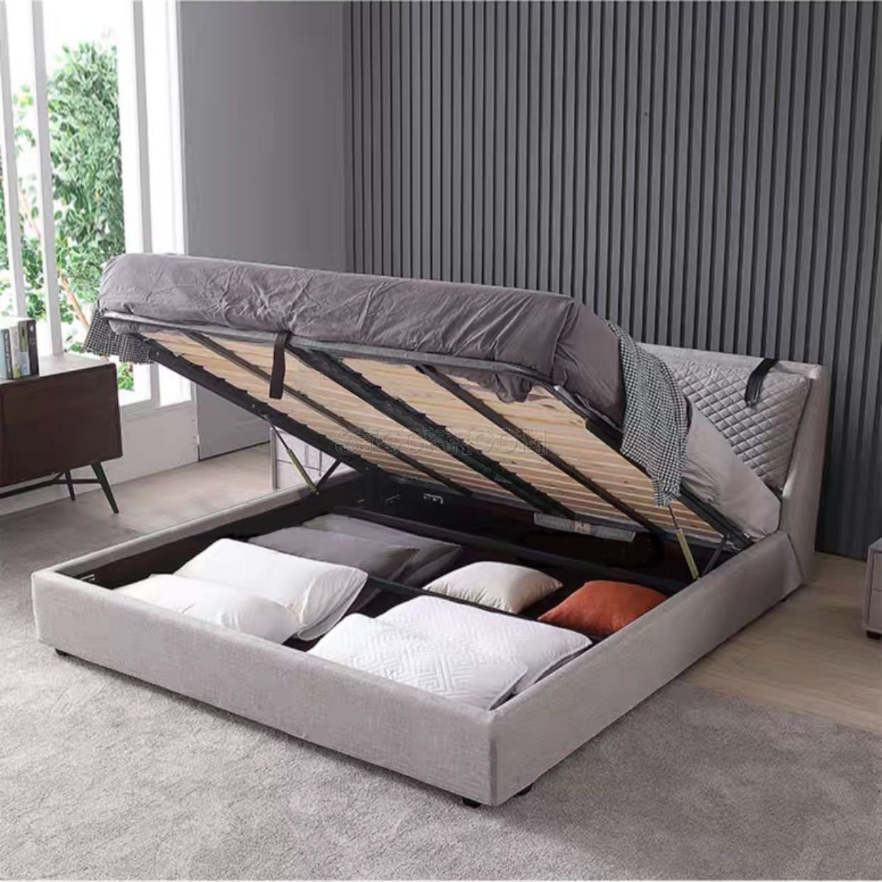 Camillo Fabric Upholstered Bed Frame With Storage