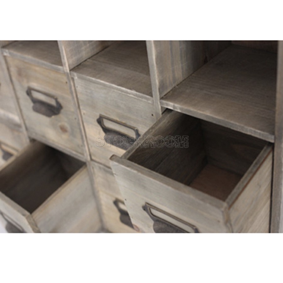 Canala Solid Fir Wood Mini Display Storage Cabinet