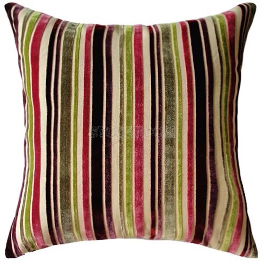 Capricious Velvet Strip Cushion