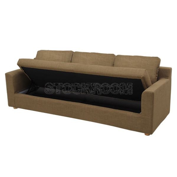 Carel Fabric Sofa with Storage 3 Seater