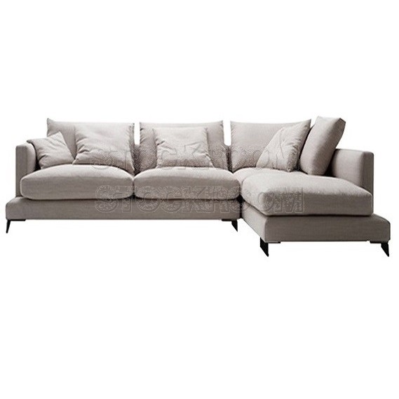 Carlo Fabric Feather Down L Shape / Sectional Sofa