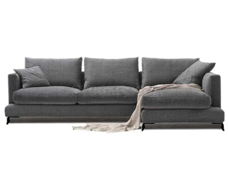 Carlo Fabric Feather Down L Shape / Sectional Sofa
