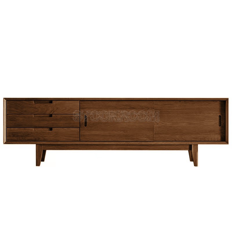 Carlos Solid Oak Wood TV Cabinet