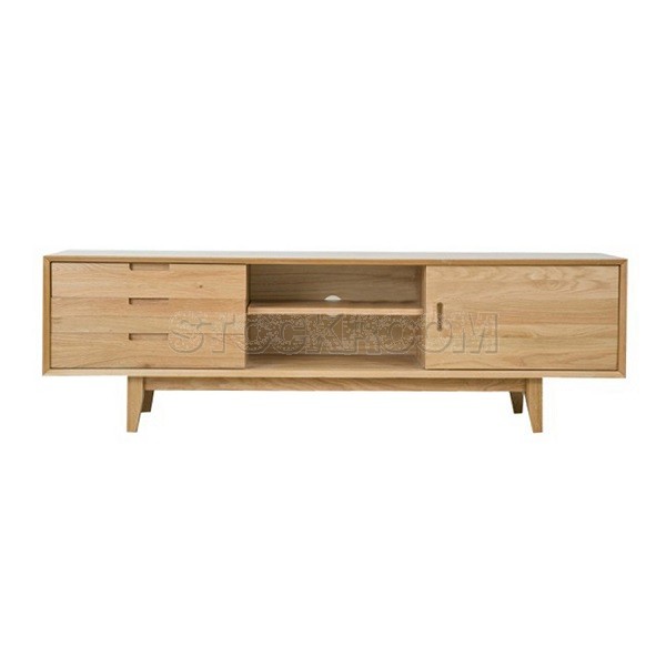 Carlos Solid Oak Wood TV Cabinet