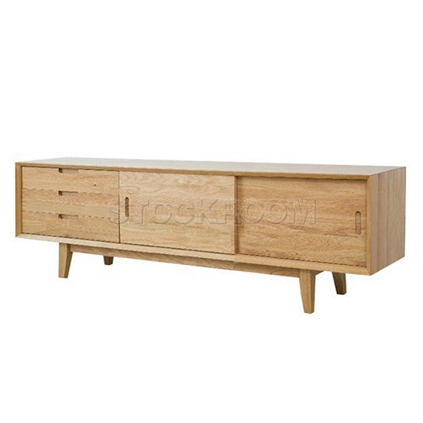 Carlos Solid Oak Wood TV Cabinet