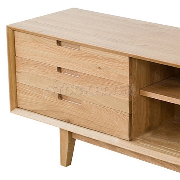 Carlos Solid Oak Wood TV Cabinet