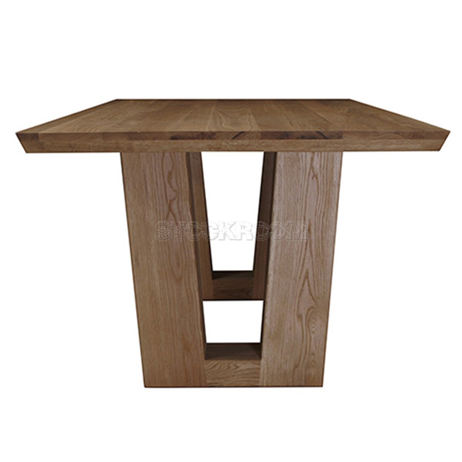 Carroll Solid Oak Wood Dining Table