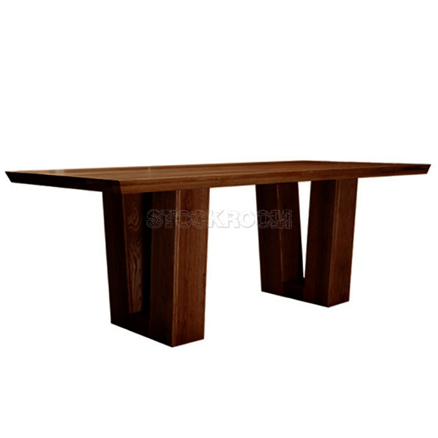 Carroll Solid Oak Wood Dining Table