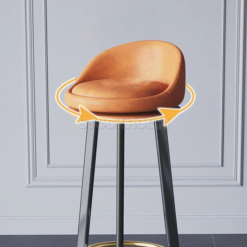 Celia Scandinavian Low Back Upholstered Bar Stool