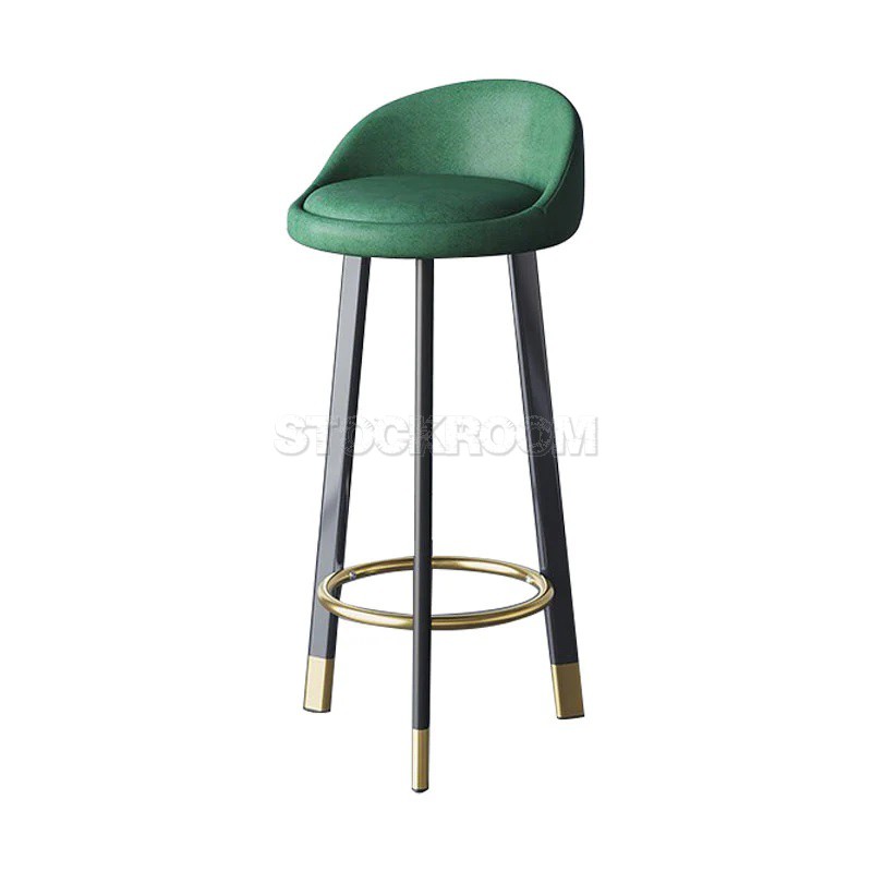 Celia Scandinavian Low Back Upholstered Bar Stool