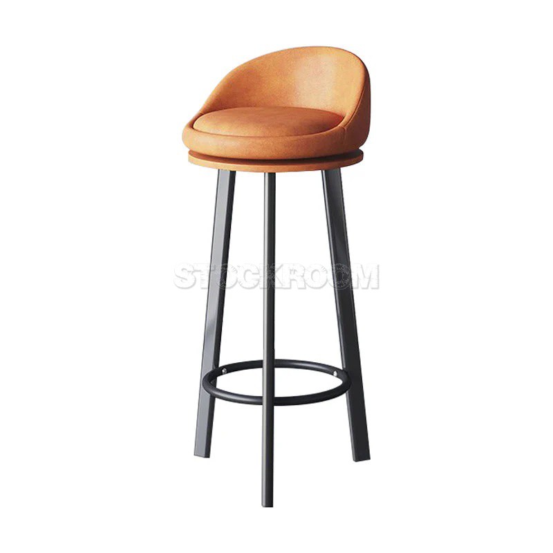 Celia Scandinavian Low Back Upholstered Bar Stool