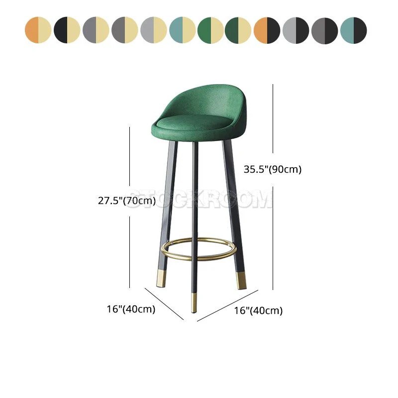 Celia Scandinavian Low Back Upholstered Bar Stool