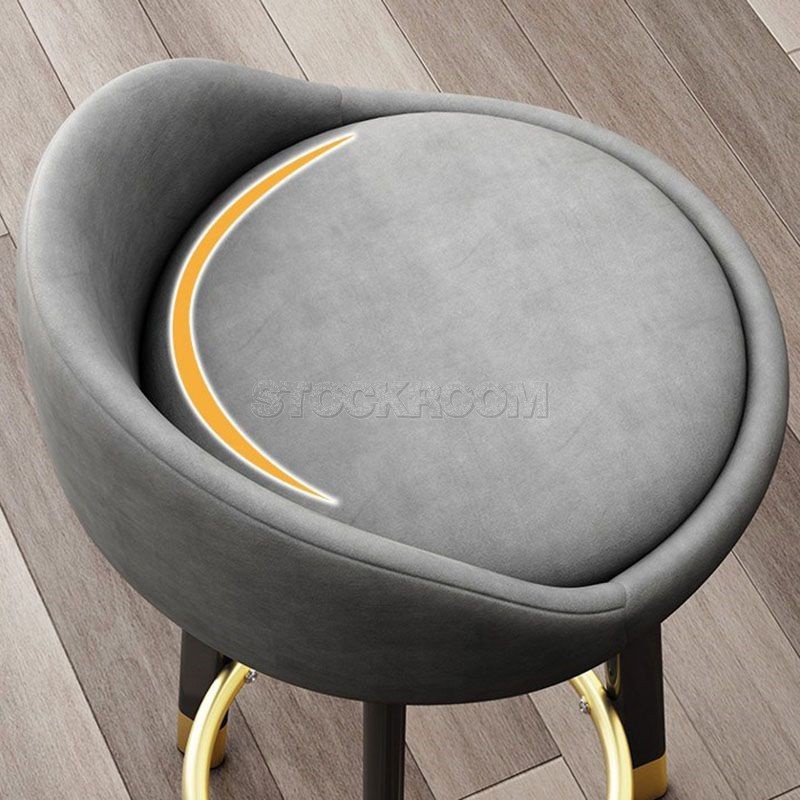 Celia Scandinavian Low Back Upholstered Bar Stool