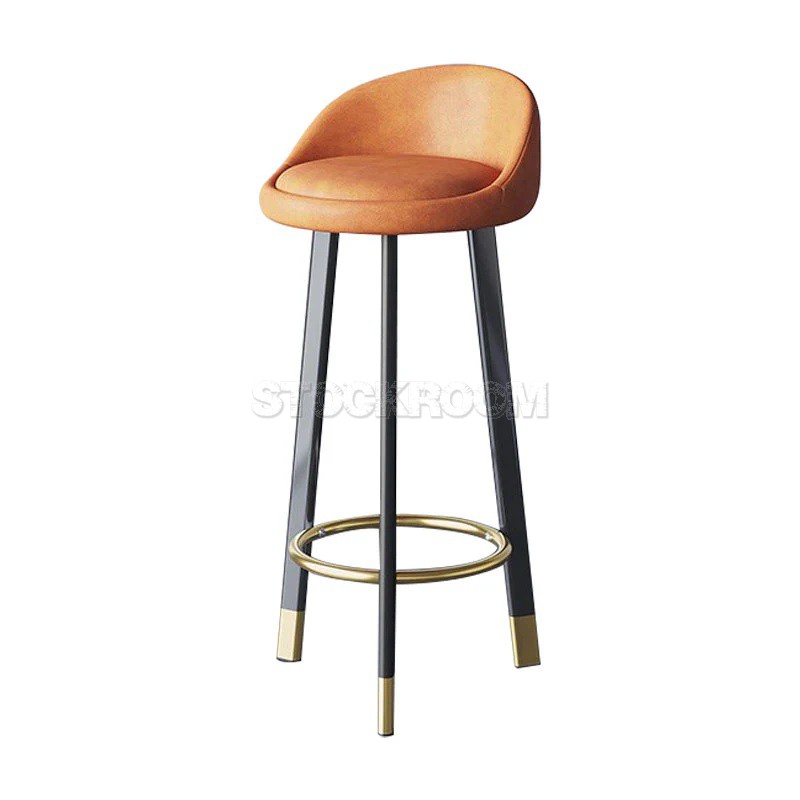 Celia Scandinavian Low Back Upholstered Bar Stool