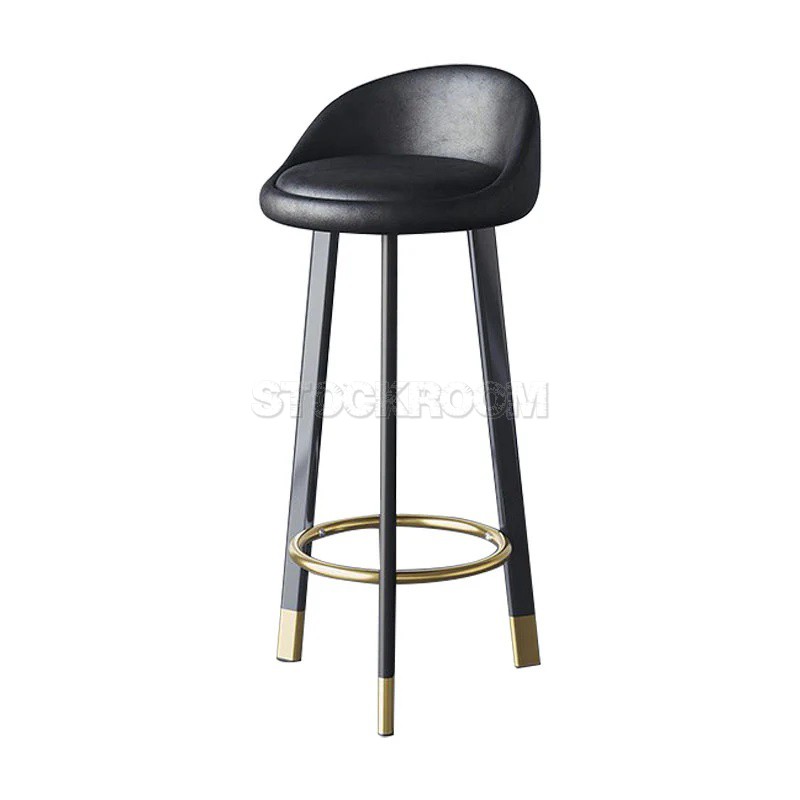 Celia Scandinavian Low Back Upholstered Bar Stool