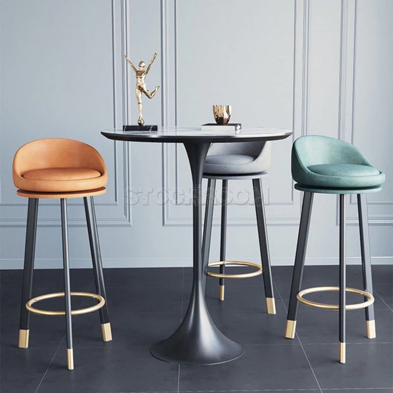 Celia Scandinavian Low Back Upholstered Bar Stool