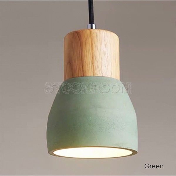 Cement Wood Style Pendant Lamp