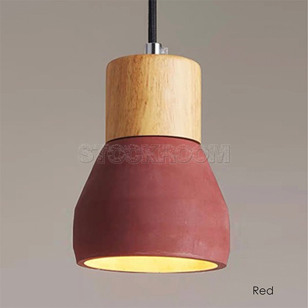 Cement Wood Style Pendant Lamp