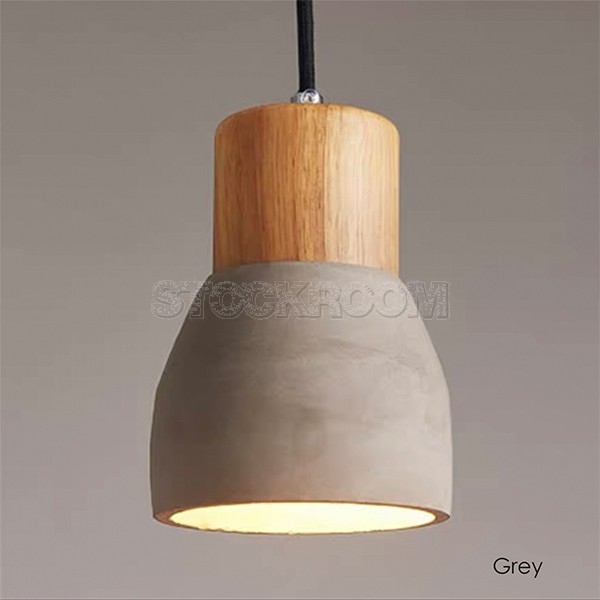 Cement Wood Style Pendant Lamp
