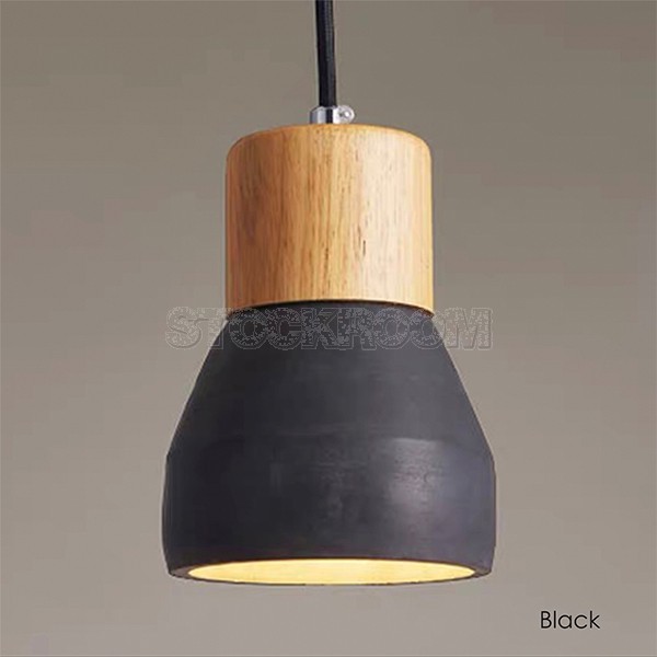 Cement Wood Style Pendant Lamp