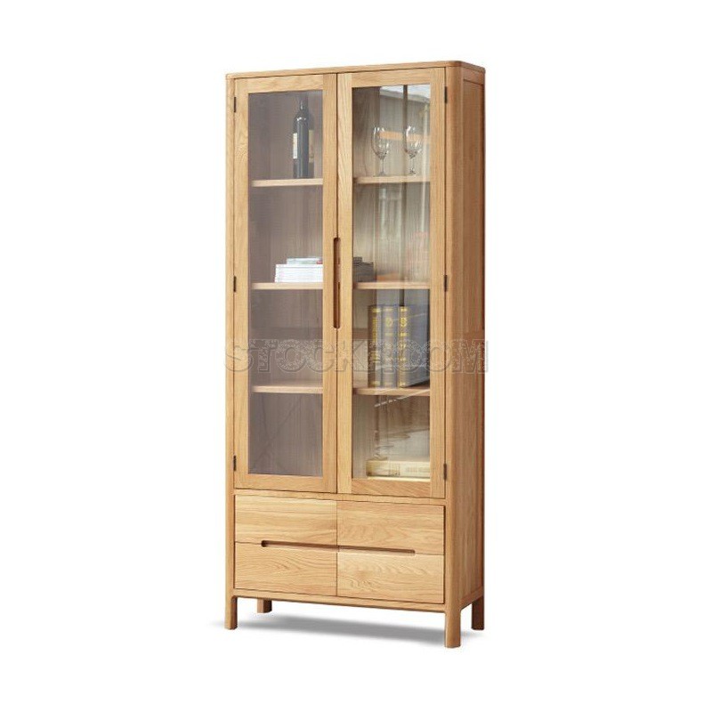 Cesarino Style Solid Oak Wood Storage Cabinet