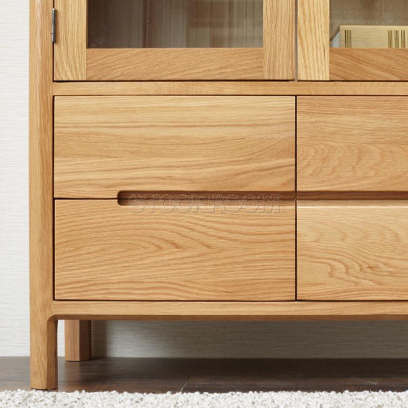 Cesarino Style Solid Oak Wood Storage Cabinet