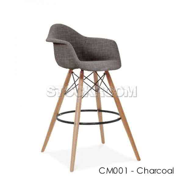 Charles Eames Upholstered DAW Style Bar Stool - Full Fabric