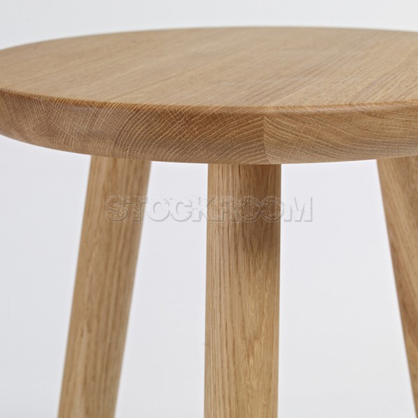 Chario Solid Oak Wood Kids Stool