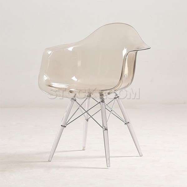 Charles Eames DAW Style Chair - Transparent Leg (Set of 2)