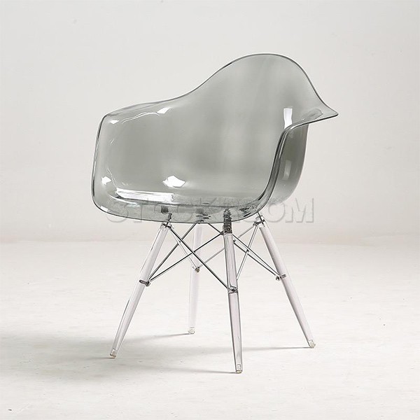 Charles Eames DAW Style Chair - Transparent Leg (Set of 2)